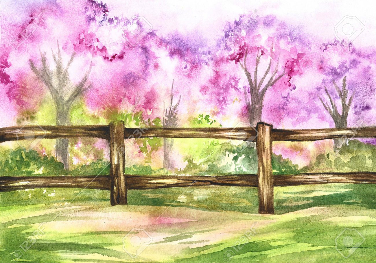 momorinさま専用（原画）夕桜が語る言葉【A5サイズ／水彩画
